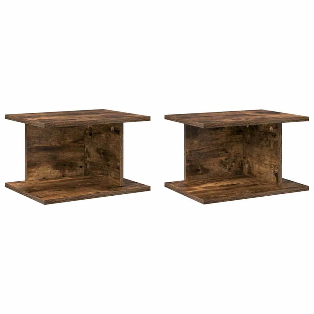 Lot de 2 tables de chevet en bois marron 40 x 30 x 25 cm