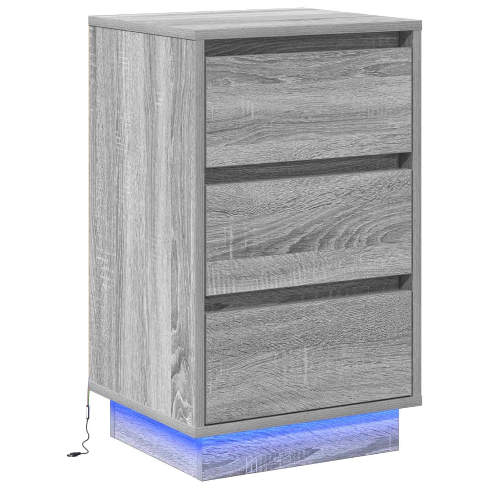 Tables de chevet en bois gris 39 x 34,5 x 65 cm
