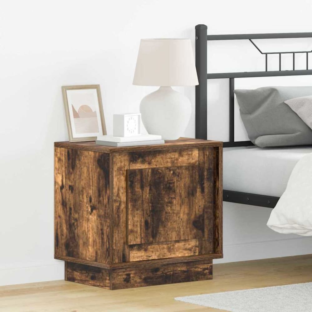 Table de chevet bois transformé ambre marron  44 x 34,5 x 45 cm