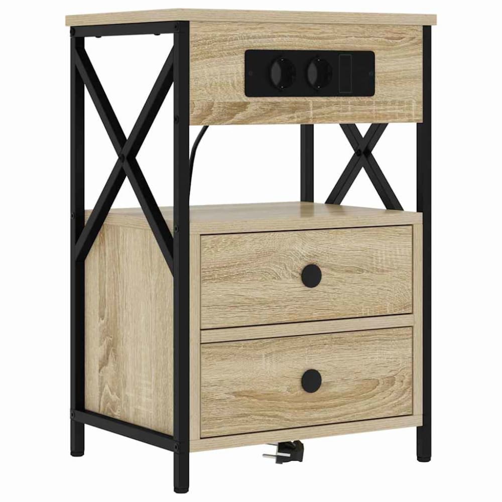 Tables de chevet en bois ambre marron 40 x 31 x 60 cm