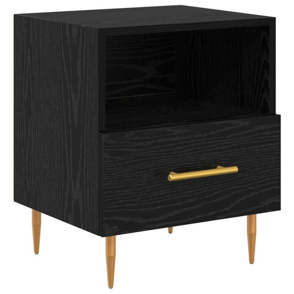 Tables de chevet en bois noir 40 x 35 x 47,5 cm