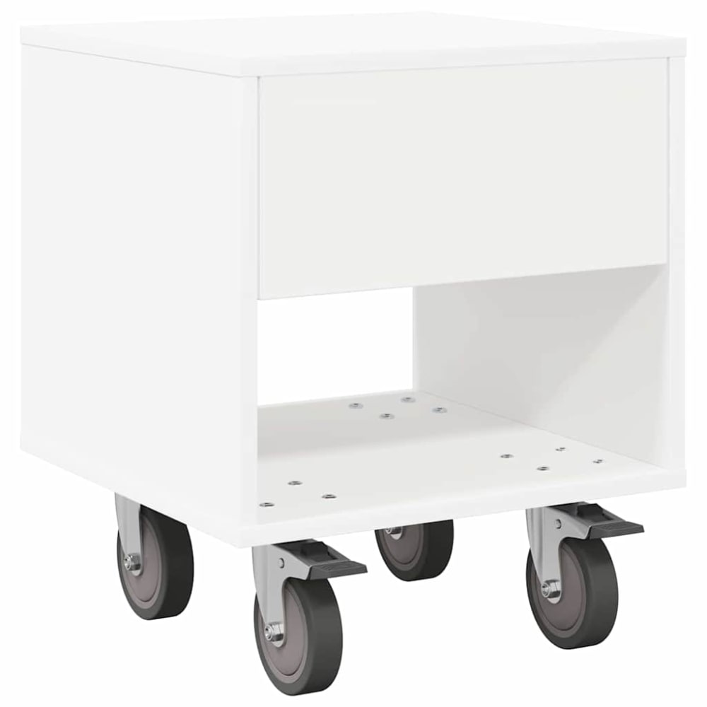 Tables de chevet en bois blanc 40,5 x 40 x 48 cm