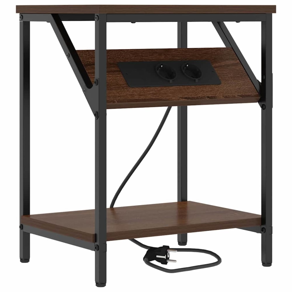 Tables de chevet en bois ambre marron 38 x 30 x 48 cm