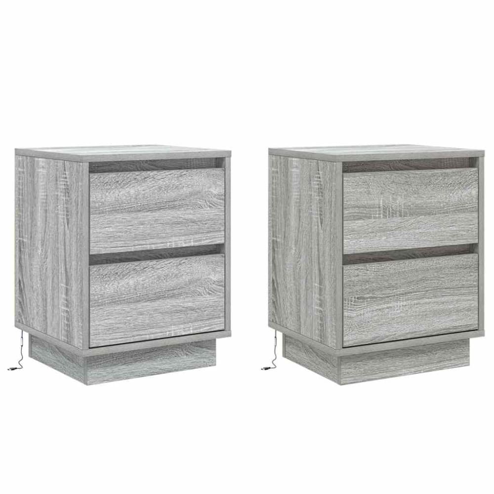 Tables de chevet en bois gris  39 x 34,5 x 50 cm