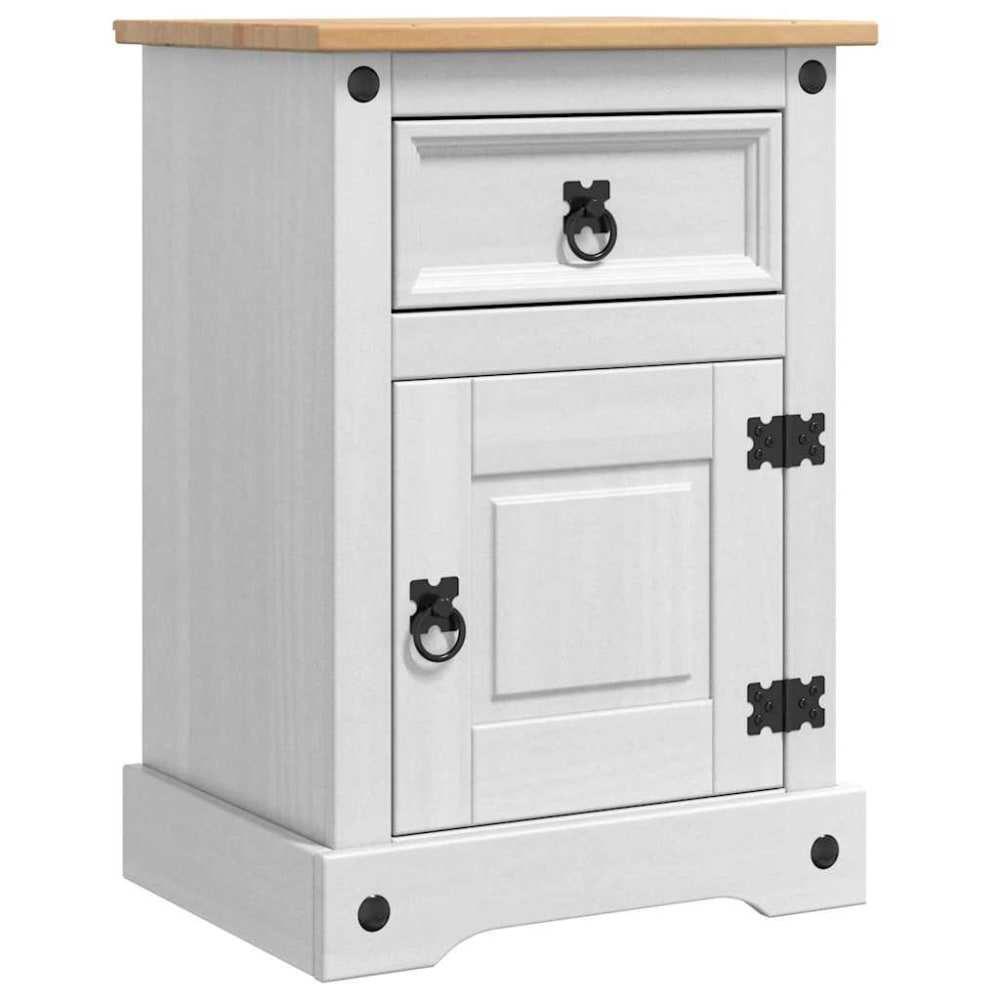 Tables de chevet en bois blanc 45 x 35 x 64 cm