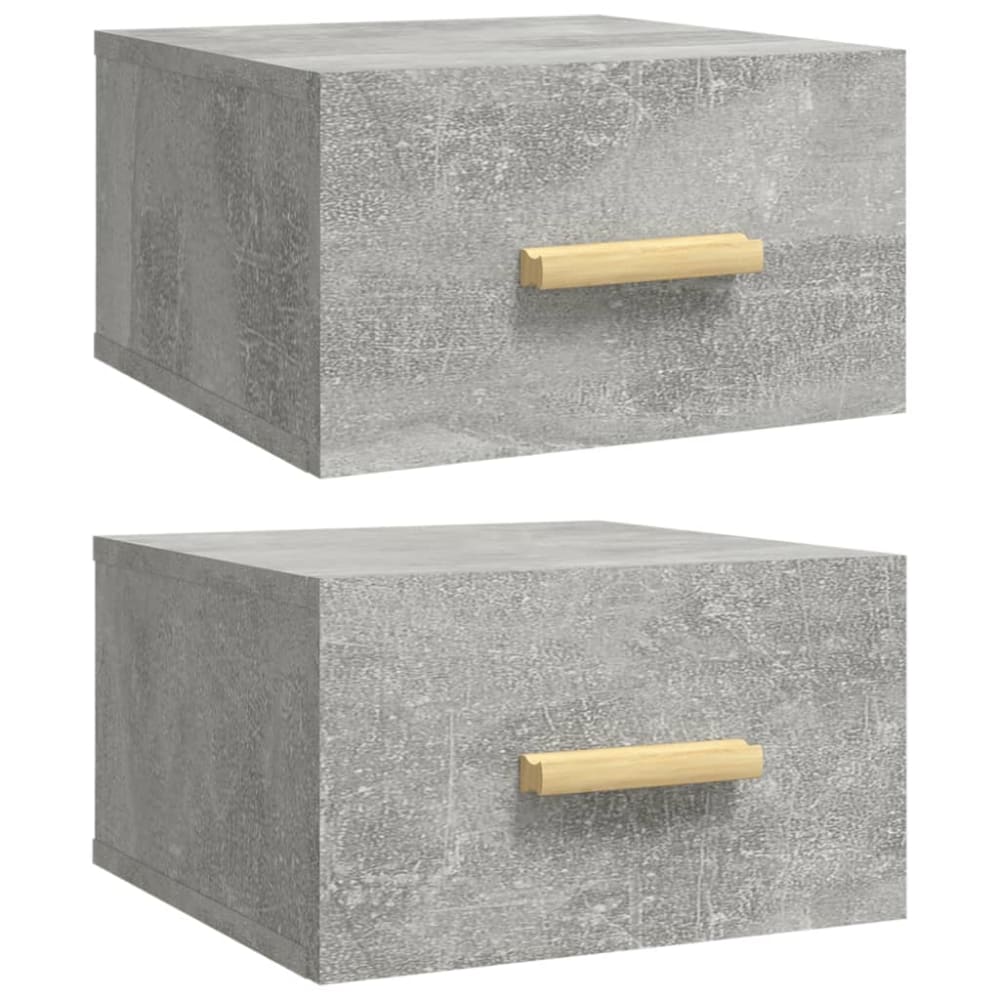 Lot de 2 tables de chevet en bois gris 35 x 35 x 20 cm