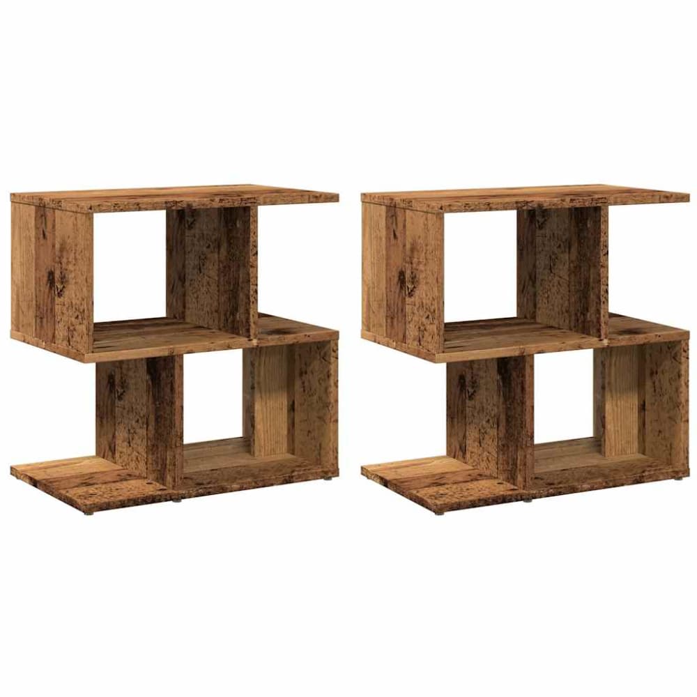 Lot de 2 tables de chevet en bois argile marron 50 x 30 x 51,5 cm