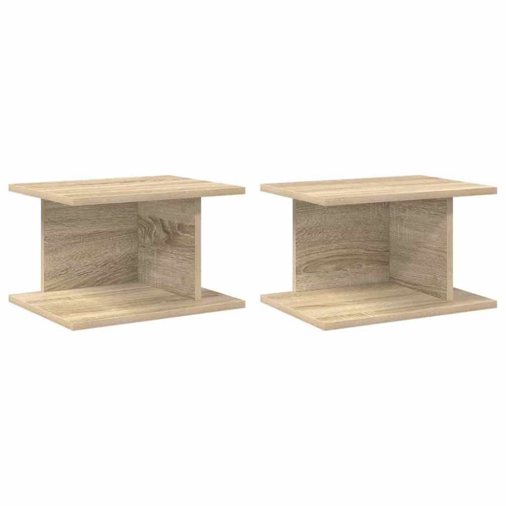 Lot de 2 tables de chevet en bois marron 40 x 30 x 25 cm
