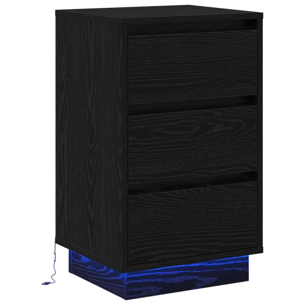 Tables de chevet en bois noir 39 x 34,5 x 65 cm