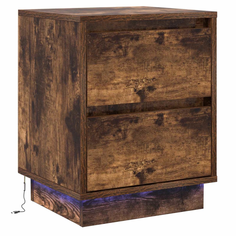 Tables de chevet en bois ambre marron 39 x 34,5 x 50 cm