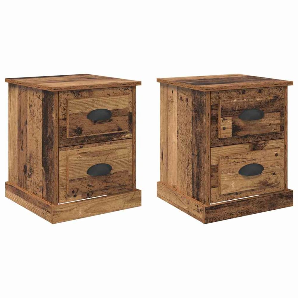 Lot de 2 tables de chevet en bois ambre marron 39 x 39 x 47,5 cm