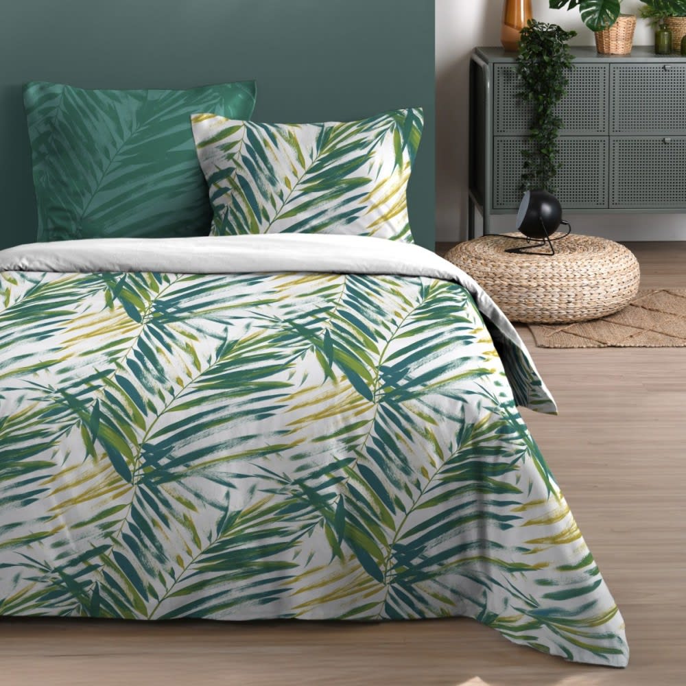 Parure de couette 100% coton 57 fils imprimée 260x240cm 2 taies
