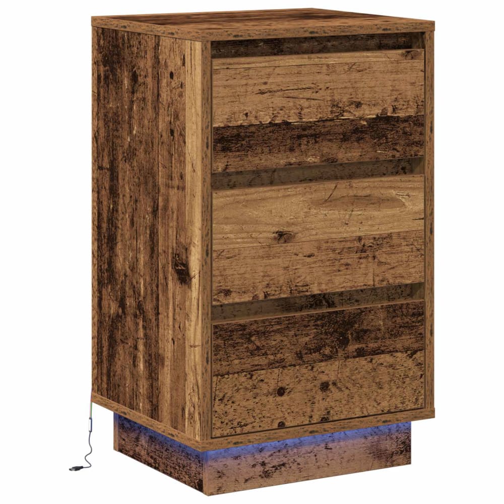 Table de chevet bois transformé ambre marron 39 x 34,5 x 65 cm Table de chevet bois transformé ambre marron 39 x 34,5 x 65 cm
