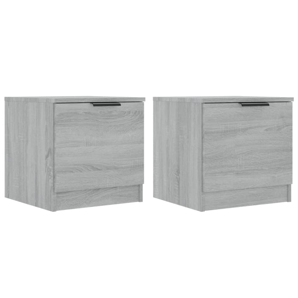 Lot de 2 tables de chevet en bois gris 40 x 39 x 40 cm