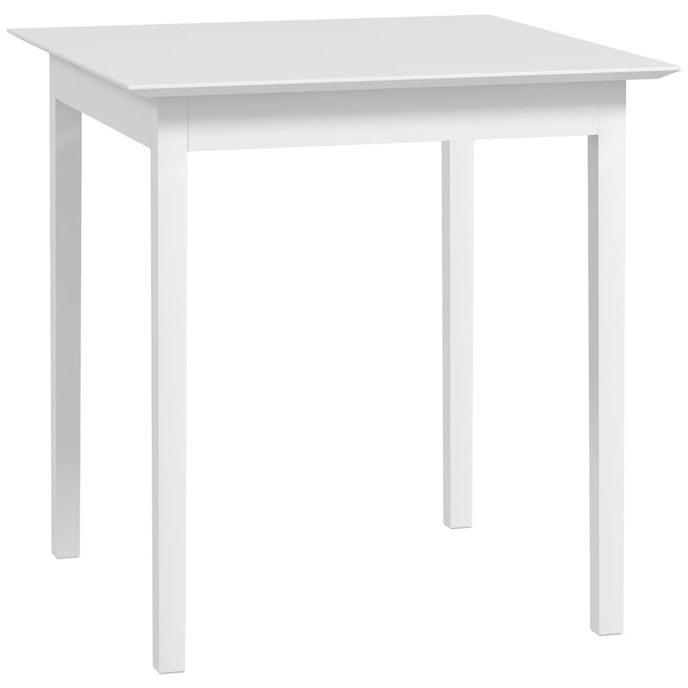 Table de salle à manger carrée pour 2 en bois 75x75 cm, blanche