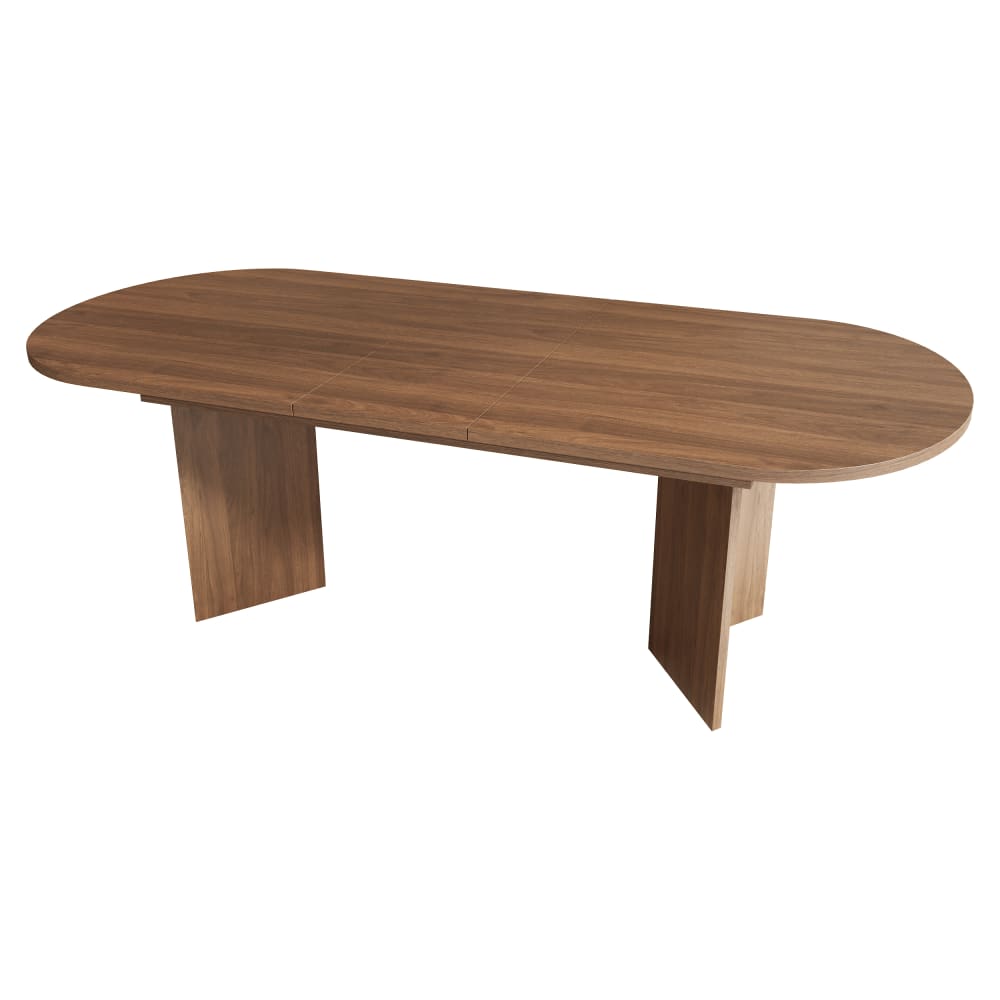 Table extensible à coins - noyer