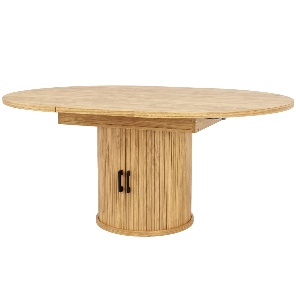 Table de salle à manger ronde extensible, 118-158 cm, naturelle