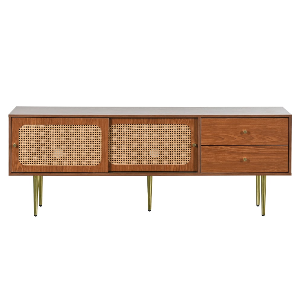Meuble tv 160cm bois - coulissantes