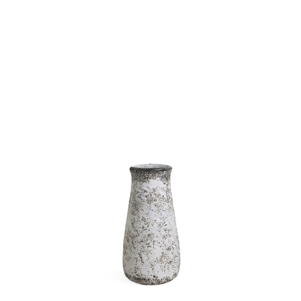 Cache-pot décoratif en ciment crème effet antique h35