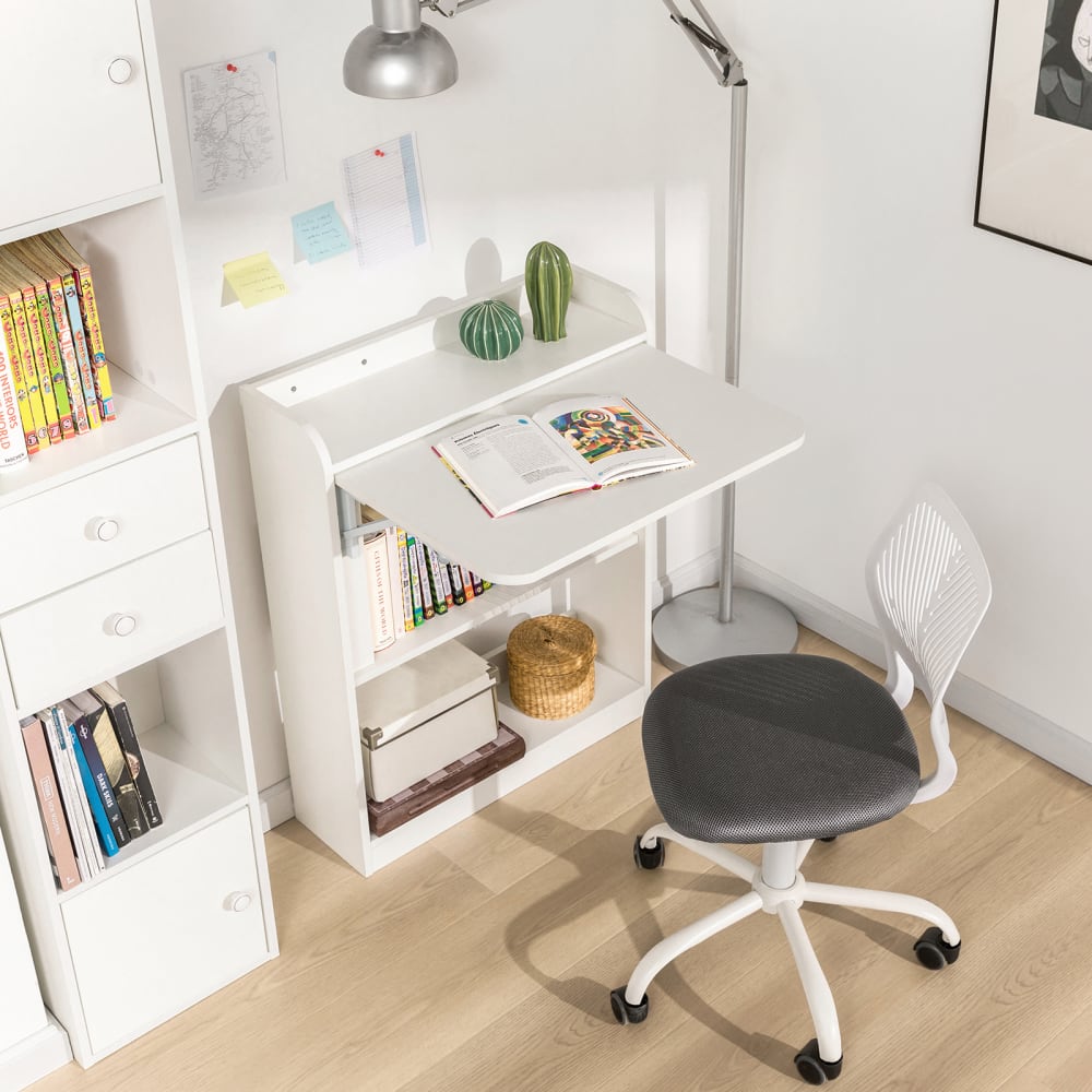 Klappbarer Schreibtisch weiß platzsparender 64x58x82 cm - Maisons