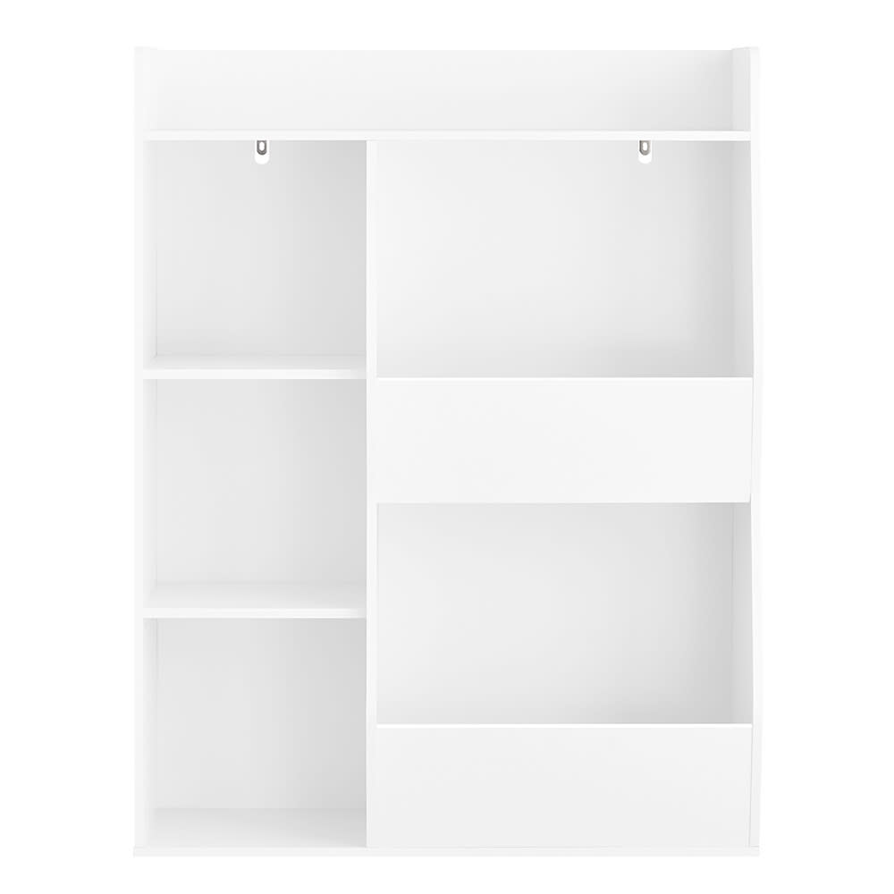 Bibliothèque enfant 5 étagères blanc 80x34x104cm minimaliste
