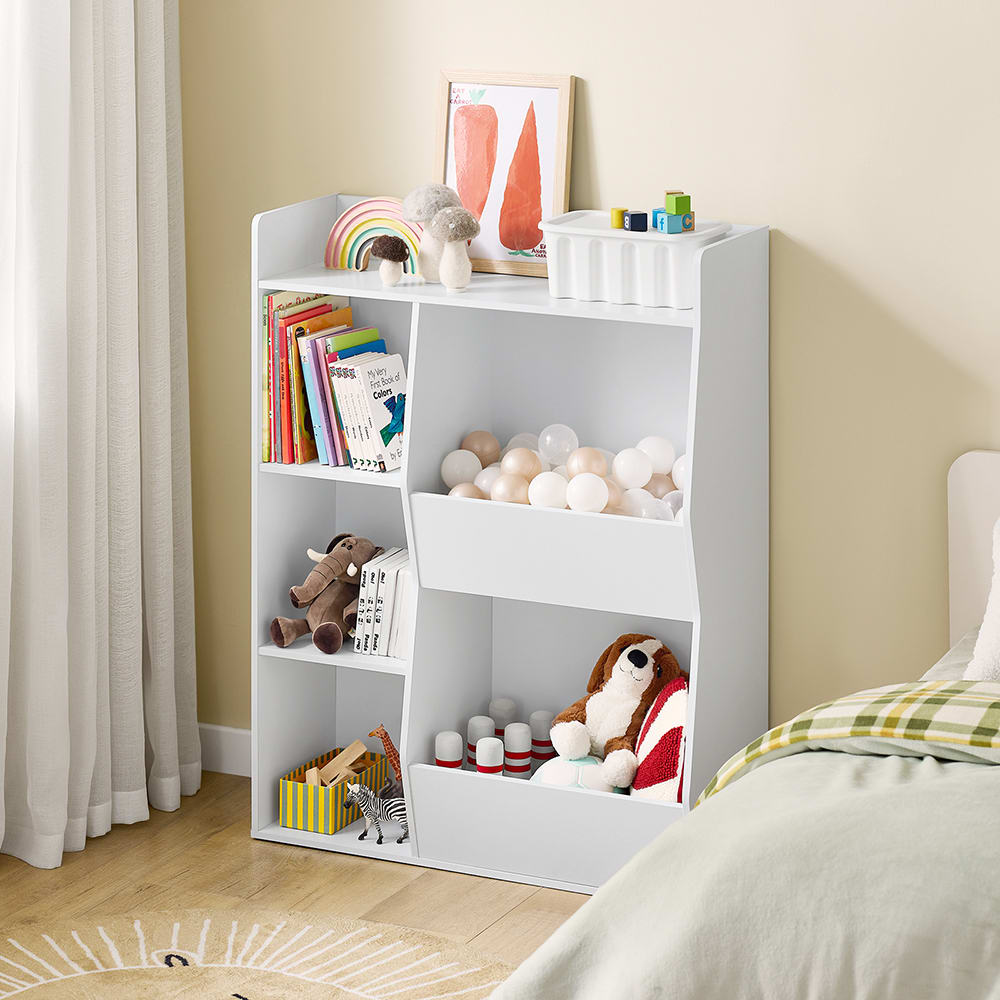 Bibliothèque enfant avec 5 compartiments 80x34x104cm (SoBuy) - Image 1
