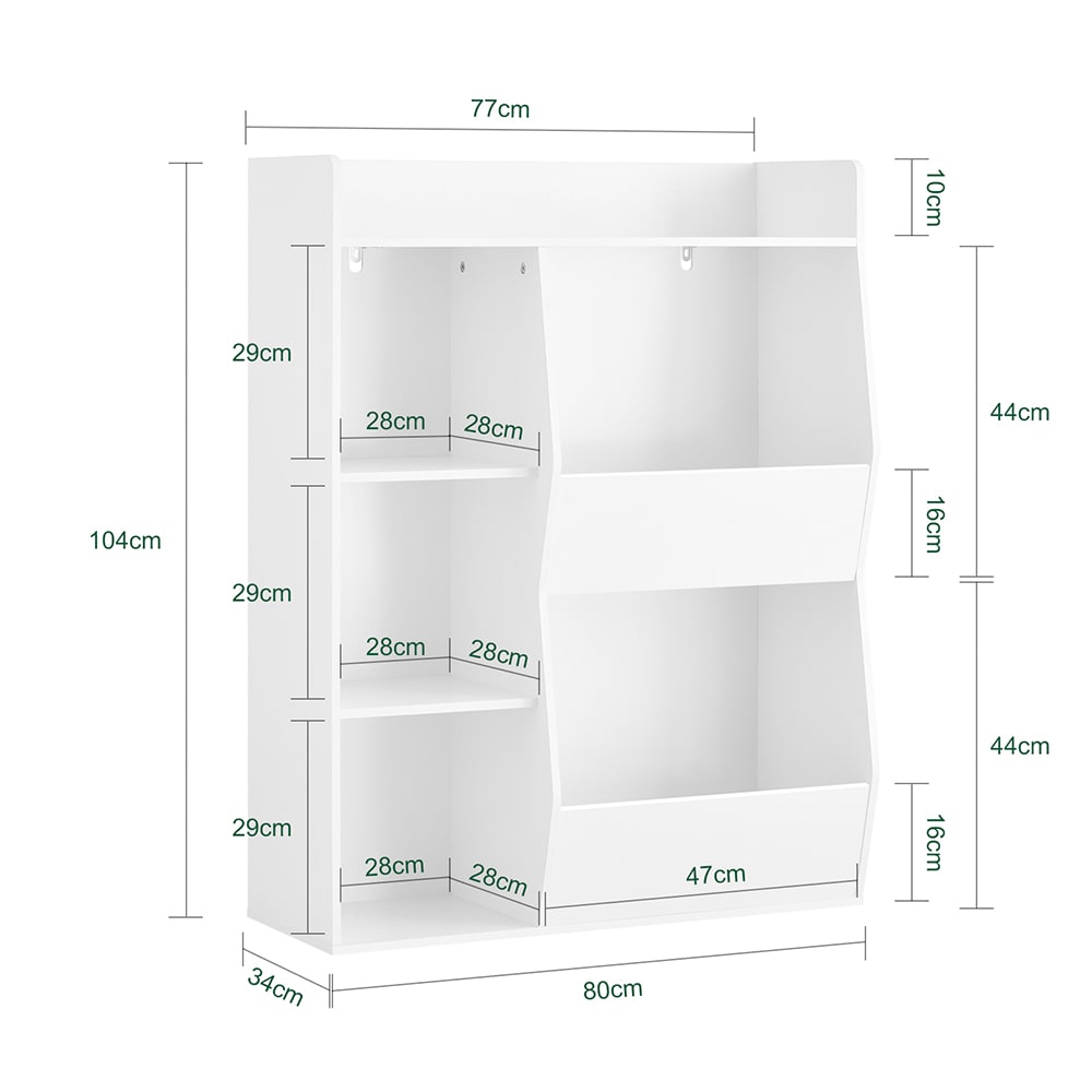 Bibliothèque enfant avec 5 compartiments 80x34x104cm (SoBuy) - Image 2