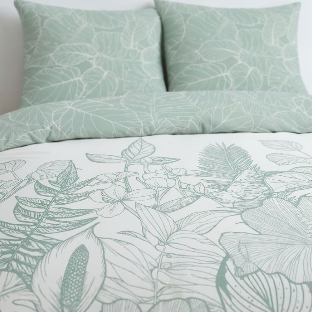 Parure de lit imprimé floral 240x220cm blanc — vue 4