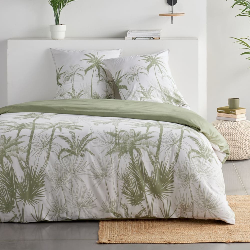 Parure de lit imprimé jungle 140x200cm vert Parure de lit imprimé jungle 140x200cm vert