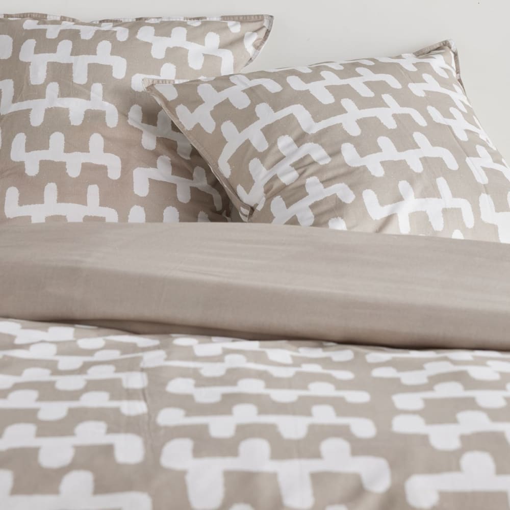 Parure de lit imprimé graphique 240x220cm beige — vue 3