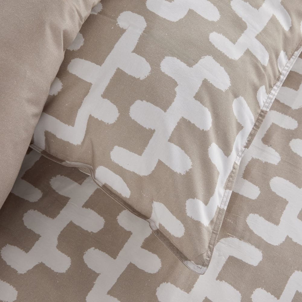 Parure de lit imprimé graphique 240x220cm beige — vue 4