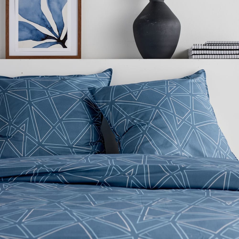 Parure de lit imprimé graphique 240x220cm bleu — vue 3