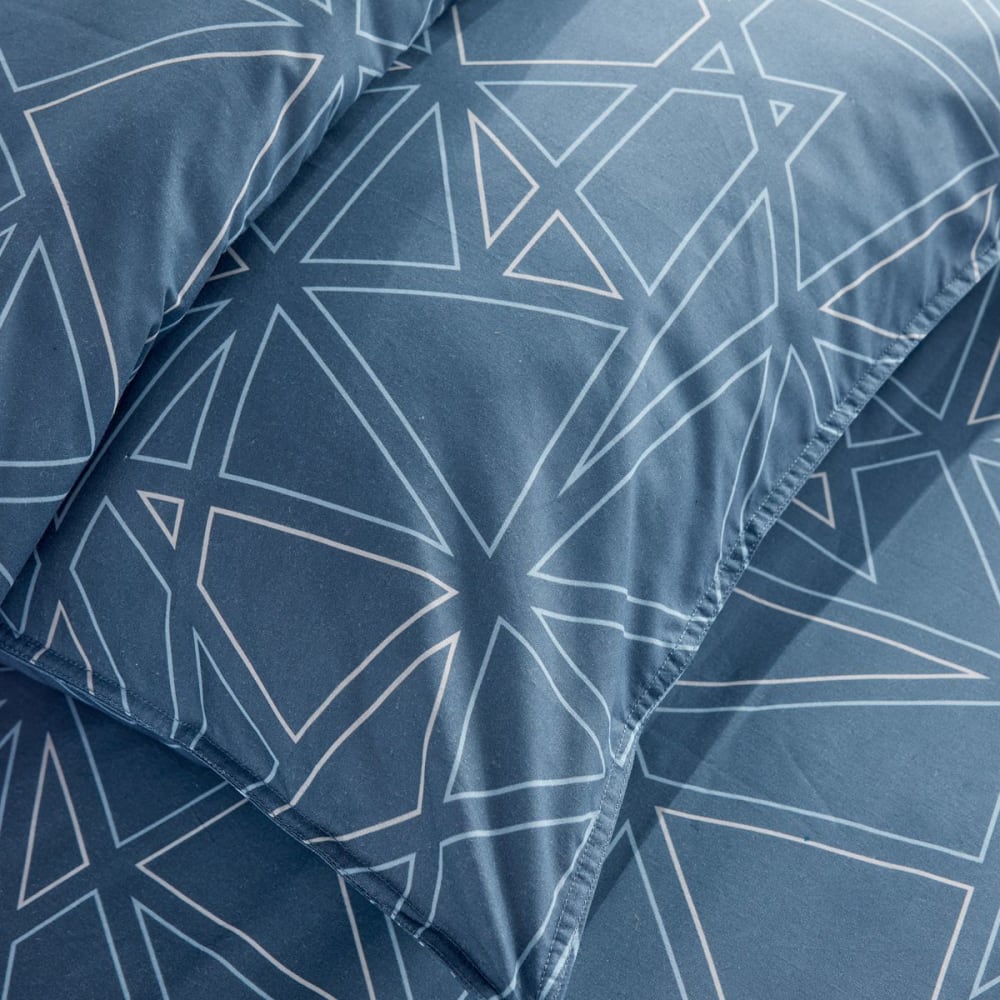 Parure de lit imprimé graphique 240x220cm bleu — vue 4