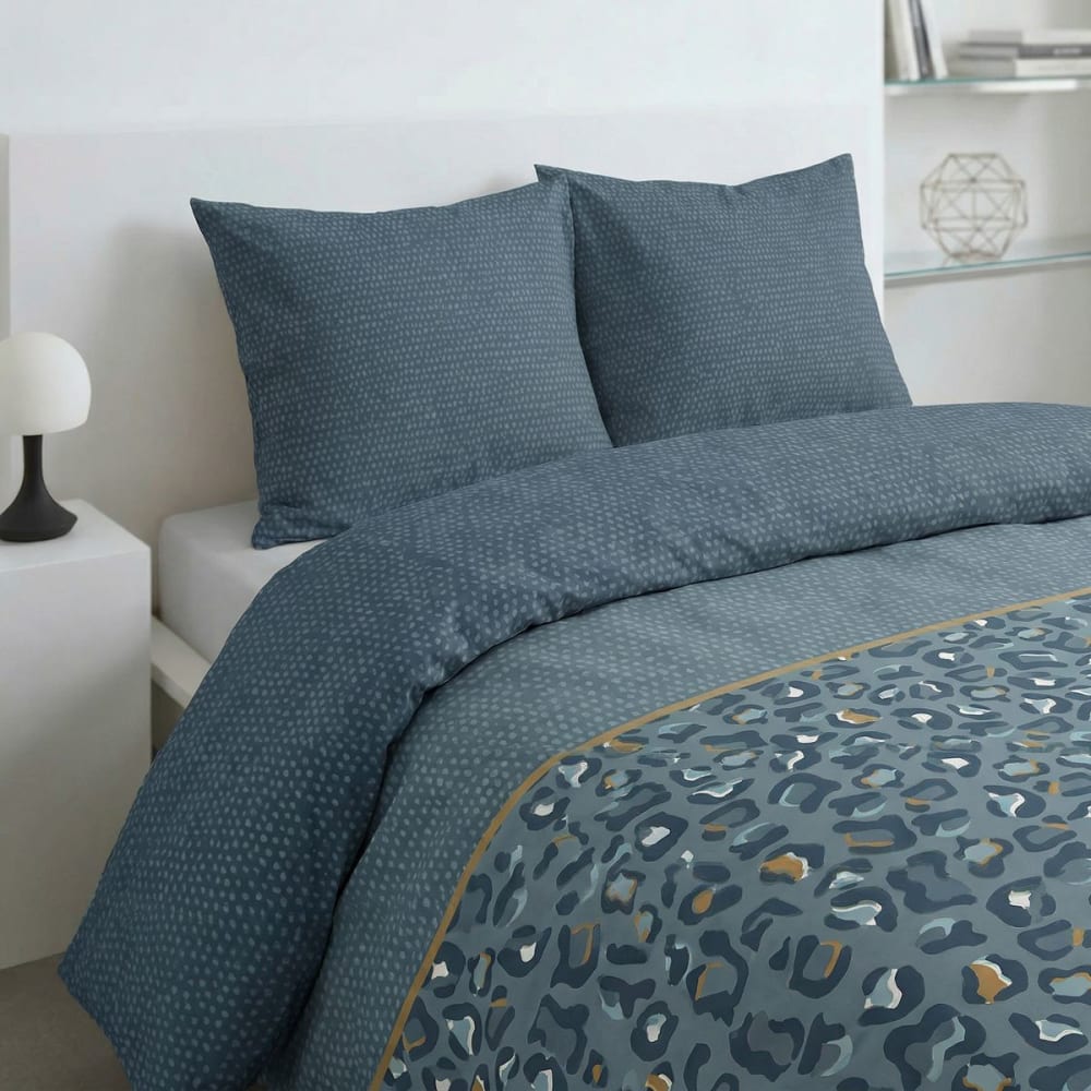 Parure de lit imprimé animalier 240x220cm bleu — vue 3