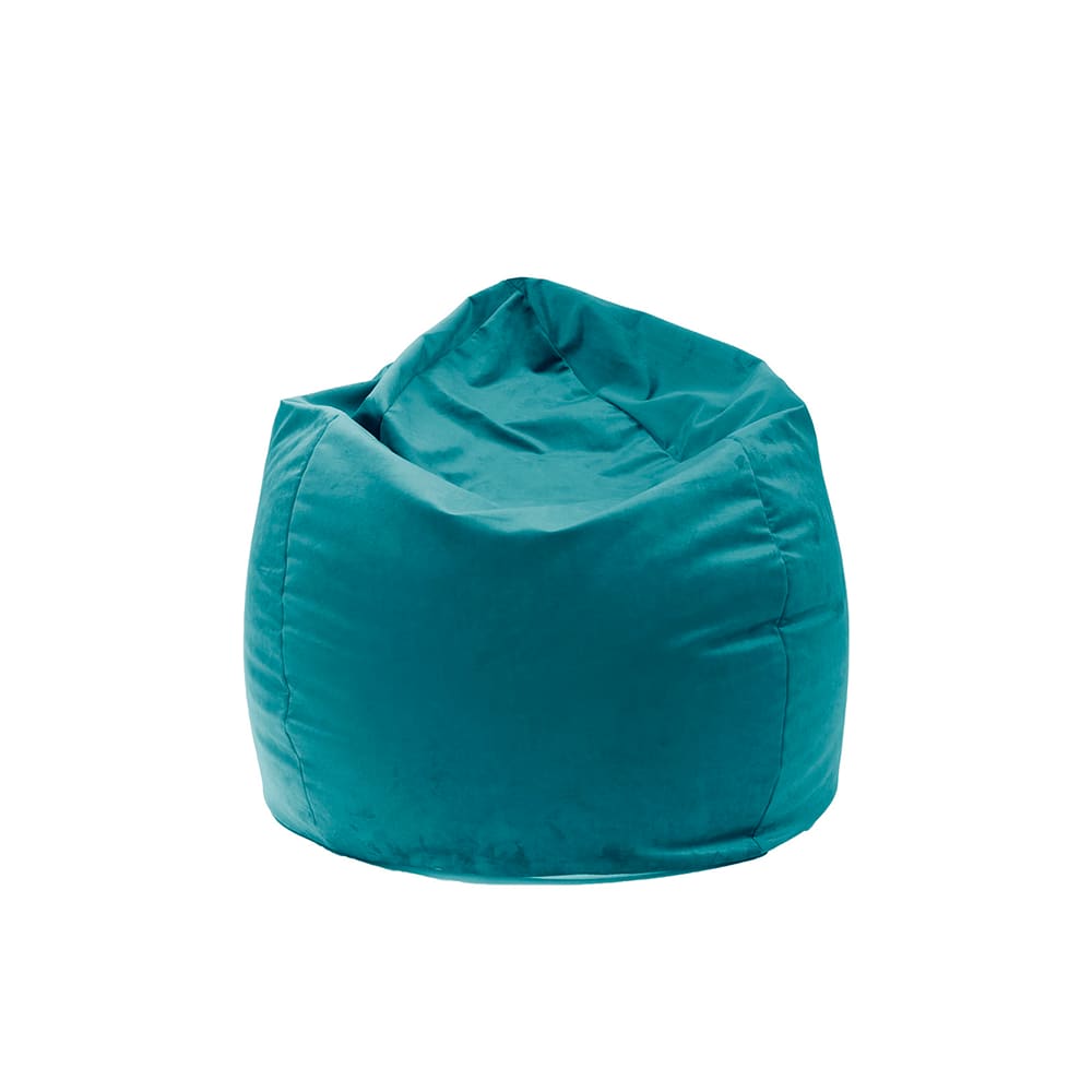 Pouf poire velours paon