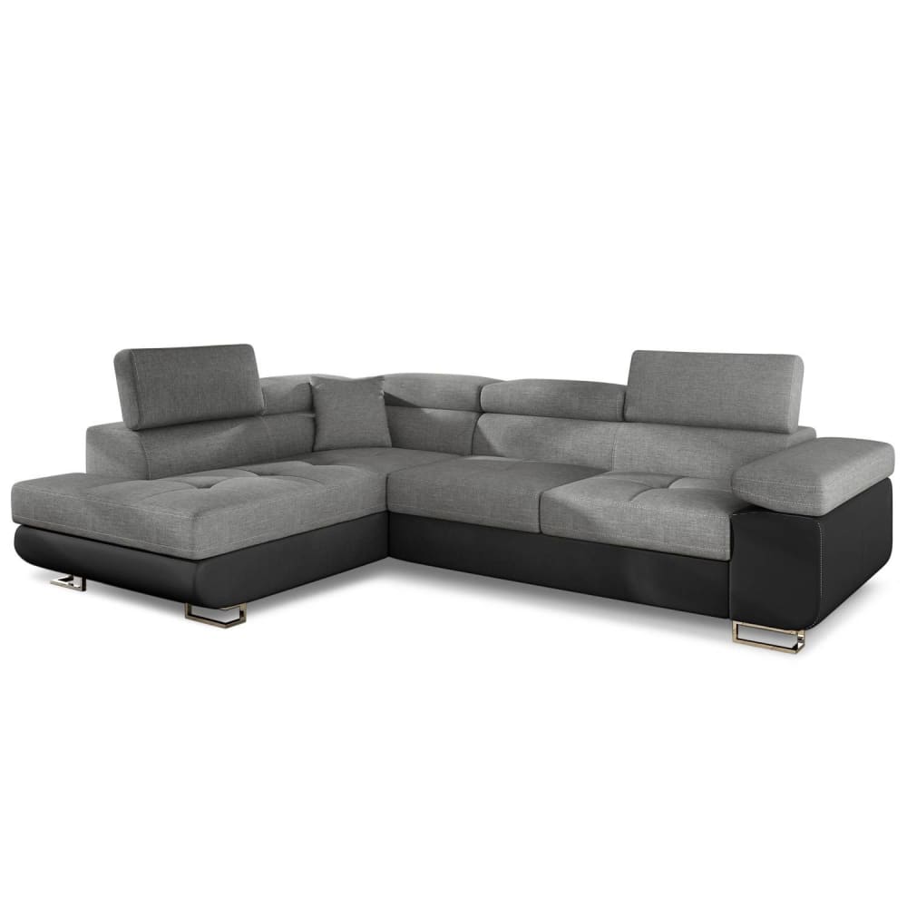 Canapé d'angle convertible - noir gris