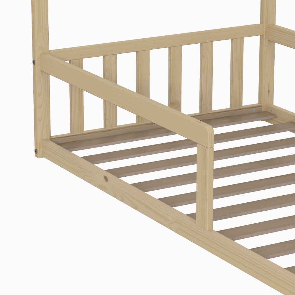 Lit cabane en bois clair 90x190 cm (Weber industries) - Image 2