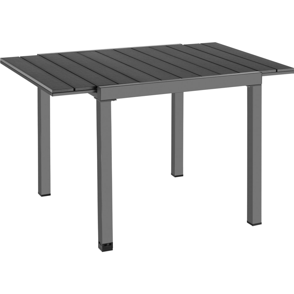 Table de jardin aluminium, extensible, 4 à 6 places, extérieur, noir Table de jardin aluminium, extensible, 4 à 6 places, extérieur, noir