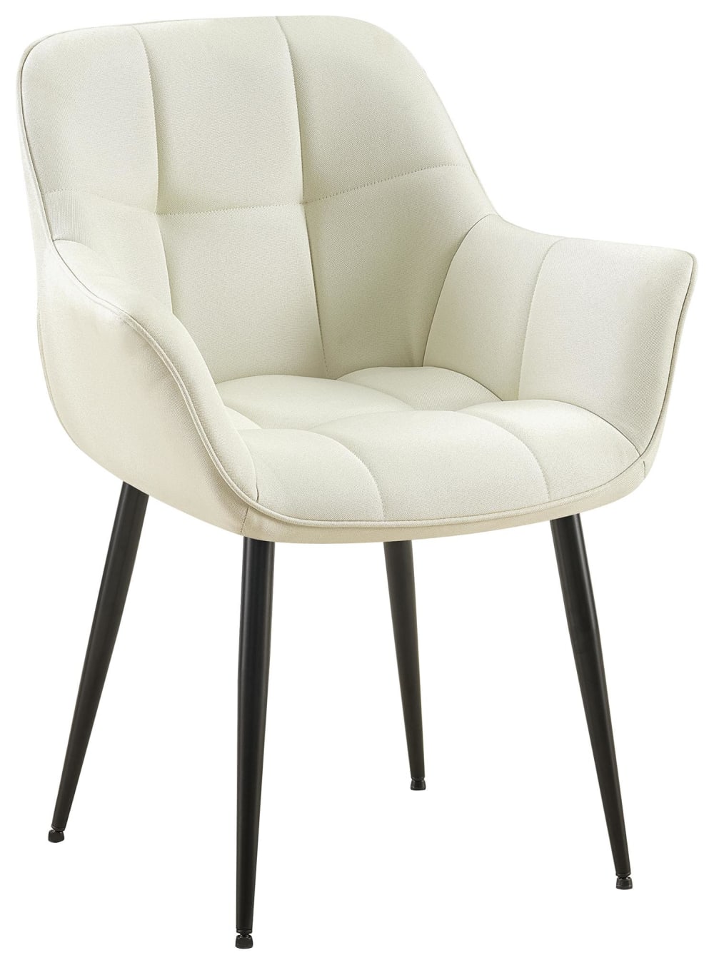CLP Esszimmerstuhl mit Armlehnen Metallgestell aus Stoff creme style modern Beige Stoff