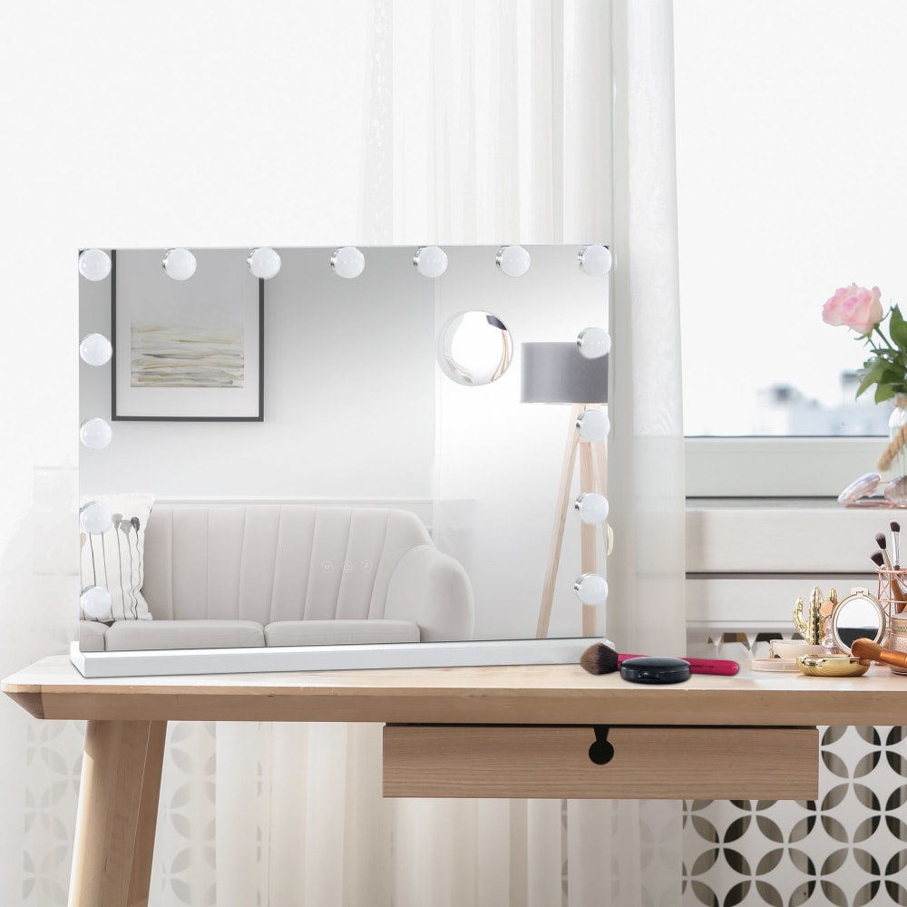 CLP Schminkspiegel mit USB Port Beleuchtung Kunststoff weiß style modern - Harz