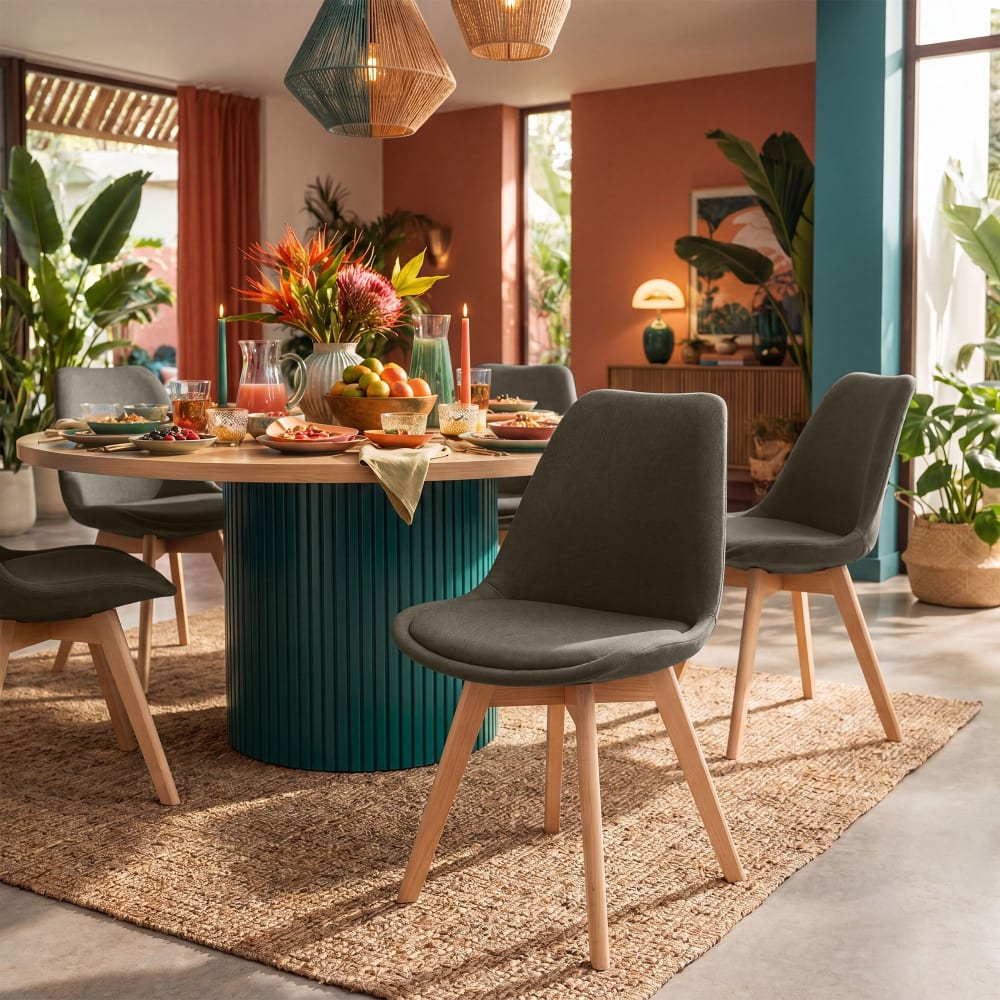 CLP Esszimmerstuhl mit Sitz aus Stoff braun style modern - Stoff
