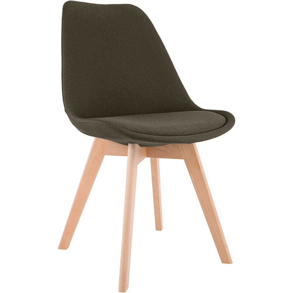 Esszimmerstuhl mit Sitz aus Stoff braun - Maisons Du Monde