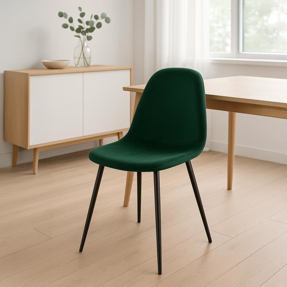 CLP Esszimmerstuhl mit Metallgestell aus Samt grün style modern - Samt