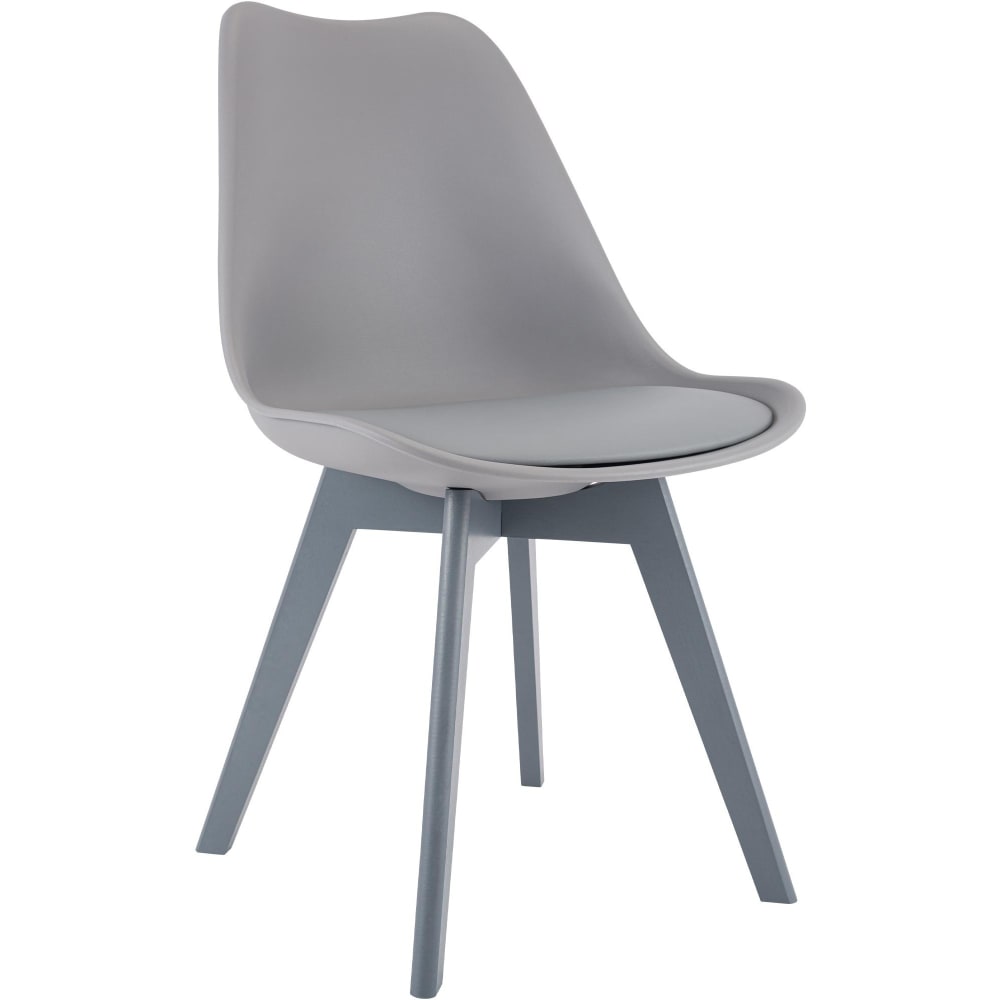 Esszimmerstuhl mit Sitz aus Kunststoff grau/grau - Maisons Du