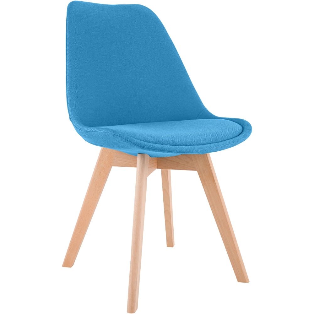 Esszimmerstuhl mit Sitz aus Stoff türkis - Maisons Du Monde