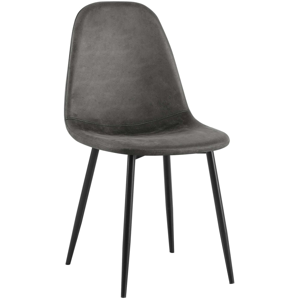 Esszimmerstuhl mit Metallgestell aus Vintage Kunstleder schwarz -