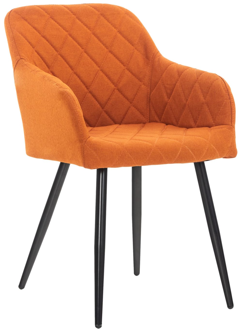CLP Esszimmerstuhl mit Armlehnen Metallgestell aus Stoff orange style modern orange Stoff