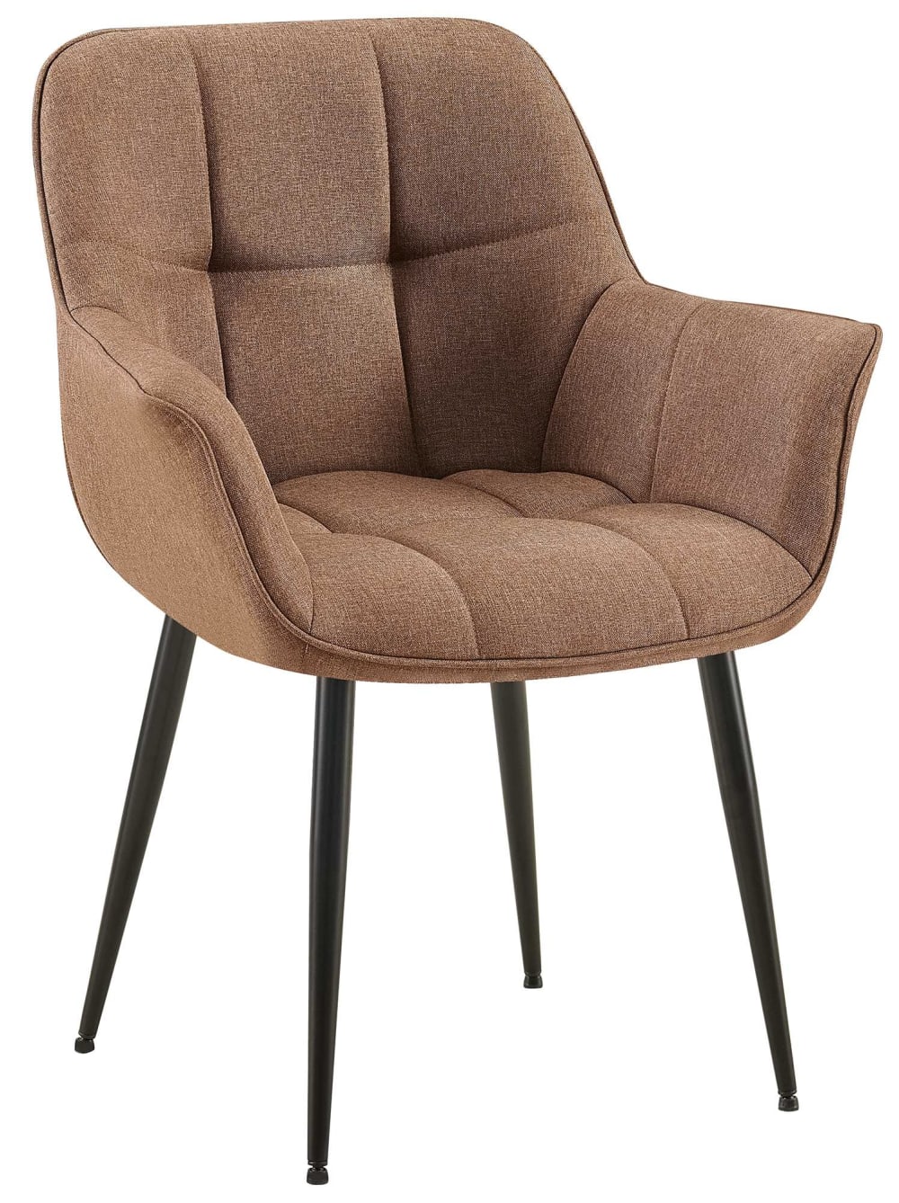 CLP Esszimmerstuhl mit Armlehnen Metallgestell aus Stoff taupe style modern Grau Stoff