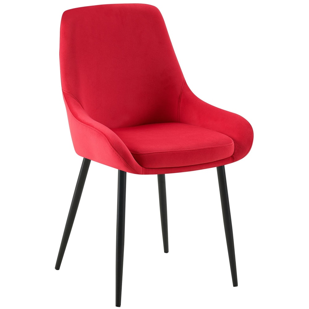 Esszimmerstuhl mit Fußgestell aus Samt rot - Maisons Du Monde