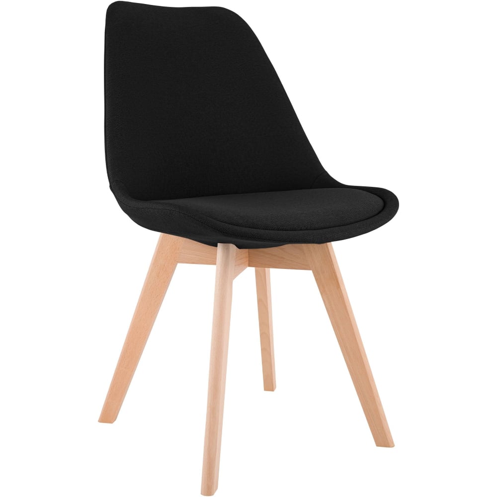 Esszimmerstuhl mit Sitz aus Stoff schwarz - Maisons Du Monde
